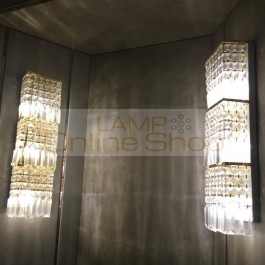 100% Crystal Large Wall Lamp TV Background Home Lighting Hotel Project Professional Lighting Modern LED Wall Sconce mirror light