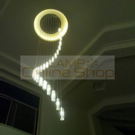 12-30 pcs Modern LED stair lighting Crystal Chandelier for living room penthouse stairway Long Spiral G4 led Chandelier Lustre