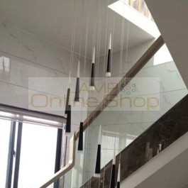 1.2-4.5M long hanging led cone light Staircase Aluminum Pendant Lights led Luminaire spiral stairwell Modern Led strip sconce