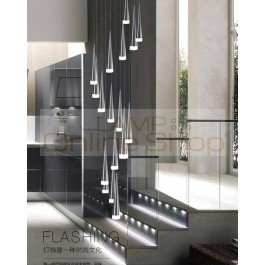 1.5-3.5M Deplex house Aluminum led chandelier lighting for stairs long spiral cone suspension lamp art deco lights & lighting