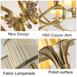  New copper Pendant Light Fabric Lampshade Hanging Light Europe Style Lamp Light Living Room Restaurant home decoratio