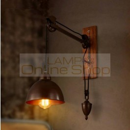  Lampadas American Living Room Study Bedroom Bedside Wandlamp Restaurant Balcony Pulley Lifting Wall Light Fixtures