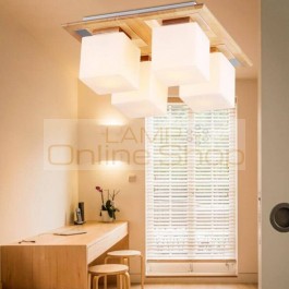  New Hot Sale Modern Simple Balcony Entrance Wood Bedroom Aisle LED Glass Ceiling Lamp E27 Home Decoration Lighting Fixture
