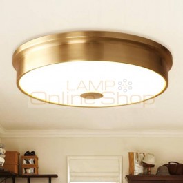  New Rushed Sale Ac220v American Hanglamp Simple Copper Led Bedroom Ceiling Lamp Aisle Balcony Round Hanging Light Fixtures