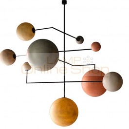  New Arrival Nordic New classical Colorful Resin round ball Pendant lights Creative Living room Bedroom luxury LED hang lamp
