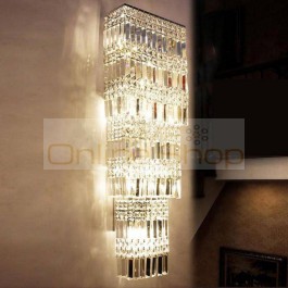 30cm*90cm penthouse Vertical crystal lamp led tall wall sconce Luminaire luxury Crystal Wall light hotel project large wall lamp