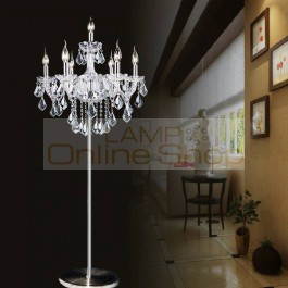 5-7 arms Led glass candlestick Tall table lamps for Opening ceremony wedding candle holders led floor lamp crystal candelabra