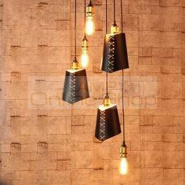 6 Heads Industry Lamp Living Room LED Pendant Lights Loft Lampshade Bar Restaurant Pendant Lamp Dining Room Deco Hanglamp