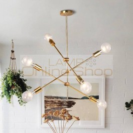 6 Heads Nordic Modern Art Hanging Lamp for Living Room Bedroom Cafe Fashion LED Chandelier Lighting Home Deco Light Fixtures