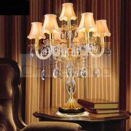 7 lights large champagne table candle holder light Christmas & wedding decorative table Lamp European style crystal candlestick
