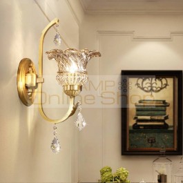 Abajur Wall Sconce Copper LED Glass Lampshade Lamp for Living Room Bedroom Simple Bedside Decoration Golden Wall Light Fixtures