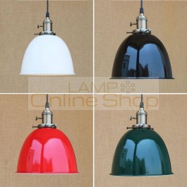 American country colorful iron pendant lights with knob switch for restaurant cafe,20cm aluminum alloy lampshade suspension lamp