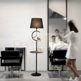 American floor lamps living room sofa personality creative black White Fabric bedroom bedside lamp simple vertical floor lights