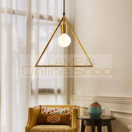 American Industrial Copper Hanging Lamp Individual Creative Living Room Bar Restaurant Loft Geometry Chandelier Light