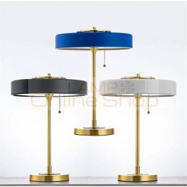 American LED Table Lamp for Living Room Bert Frank Lighting Table Light Plated Gold Metal Fiber Led Desk Lamp Rope Switch