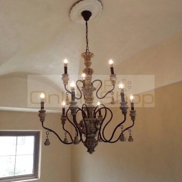 American Chandeliers rustic traditional Nostalgic Iron Art Bedroom Dining Room Led Lamp Creative Lamps Ceiling Chandelier