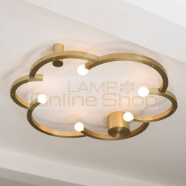 American Style Copper Ceiling Lamp Modern Simple Living Room Bedroom Lamps Garden Restaurant Creative led Lights Kitchen gold