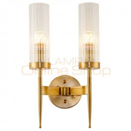 American style full copper creative wall lamps for living room restaurant study wall mounted light villa luxury decoration lamp