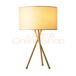 American style real brass table lamps simple foyer bedroom study Gold reading lamps Creative bedside Lighting fixture E27 bulbs