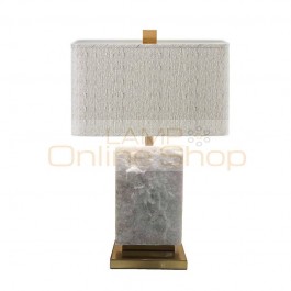 American style table lamp Rural Marble Iron E27 led bulb gold color metal art decotation luxury Living Room Bedroom light