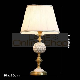 American table Lamp desk Copper rose ceramic lamp for Bedroom living room bedside home lighting E27 modern gold luxury art light