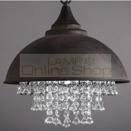 American Village Loft Lid Crystal Chandelier lighting For Cafe Restaurant Modern Crystal Decorate Led Home hanging lamp