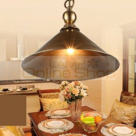 Antipue 1 pcs copper pendant lamp for dining room Cafe Bar bedroom Kitchen lighting vintage pendant lights e27 porch light Avize