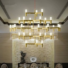 Art Design 12/30 heads LED Crown Major Gold pendant light lamp hall restaurant dining room chrome luminaire suspended light
