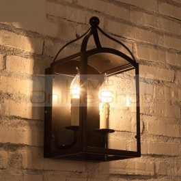 Art gallery 2-candle birdcage lamp Latin American style vintage wall lamp Cafe Corridor Industrial lighting Arandela Led