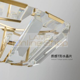 Art gallery gold lustres de cristal pendant Chandelier crystal Lamp Italy Designed Villa Duplex Floor LED Suspension Luminaire