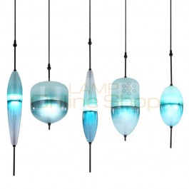 Art Glass pendant light Nordic modern creative personality LED Pendant Lights lake blue color hand made Hotel bedside Restaurant