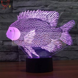 Beautiful Acrylic led night lamp 3d fish shape 3D Visual Night Lights for Kids USB Table Lamps Bedside Lamp Baby Sleeping lights