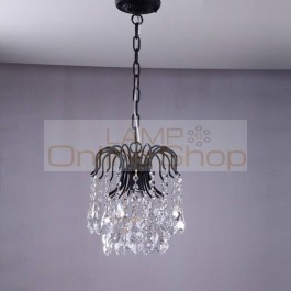 Bedroom Primitive Crystal Chandelier white black gold suspension Lights Cloakroom home LED Chandelier kitchen Lighting E27 lamp