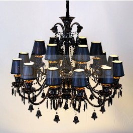 Black 44-arm hotel lobby Crystal lamp large staircase Chandelier for shopping mall Living Room Black led Chandelier Lampadario