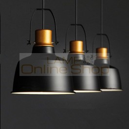 Black aluminum pendant lights Vintage gold pot Industrial style indoor Lighting fixtures for Restaurant cafe Home dining room