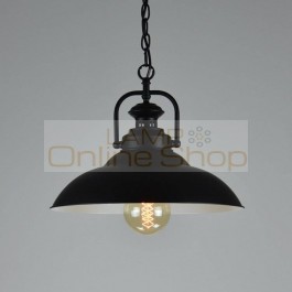 Black retro iron pendant lights for Loft Warehouse Dia 32/38CM vintage restaurant industrial chain hanging lamp lighting fixture