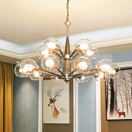 Cafe vintage hanging glass Chandelier led Ceiling fixtures for living room Bar metal chandeliers E27 holder luxury home lighting