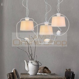 Chess room biege shade pendant lamp palace hanging lamp Bedroom retro cafe dining lighting living room pendant light