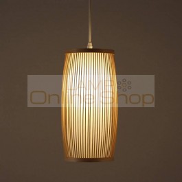  Wood LED Pendant Lamp Bamboo Suspension Light Handmade Lighting Natural Hanging Lights Hotel Restaurant Cafe Bar Lighting