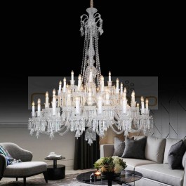 Church hotel 44 pcs Large clear crystal chandelier modern big chandeliers penthouse luxury candle chandeliers living room lustre