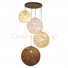 Colorful Ma Rattan Ball LED String Fairy Lights Wicker Pendant Light For Christmas Xmas Wedding decoration Party bar aisle lamps