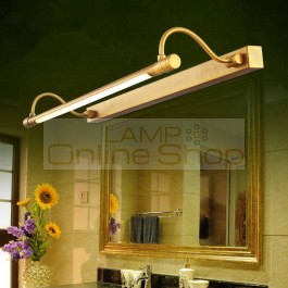 Copper Mirror Front Lights for Bathroom Toilet LED Cabinet Lamp Makeup Mirror Light Home Deco Wall Sconce Light Fixture