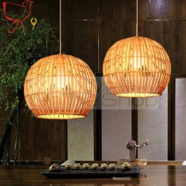 Country style bamboo Pendant Lights Southeast Asia style handmade Bamboo birdcages hanging lamp for restaurant coffee shop deco