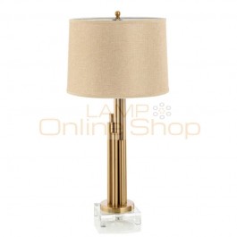 Creative acrylicbas table lamps modern desk lamp chrome gold plating fabric shade living room bedroom art home decoration light