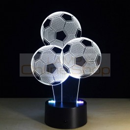 Creative Football night lights 7 Colors Changing Balloon Shape 3D LED Illusion lamp 3D Visual Light for football fans Gift