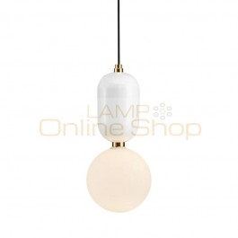 Creative Nordic LED Pendant Light Plate Metal Milky Frosted Glass Shade simple Suspension Lamp Kung G9 led bulb For Dining Room