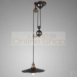 Creative pulley Pendant Lights vintage wrought iron pulley adjustable Industrial hanging ceiling lamp for restaurant cafe bar