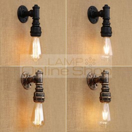 Creative Water Pipe Edison retro Wall Lamp,black/bronze industrial lighting water pipe iron wall light for restaurant cafe aisle