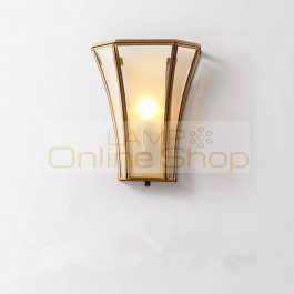 Designer Frosted Glass Lampshade Copper Wall Lamp Modern Villa Engineering Model House Living Room LED Wall Light Fixtures