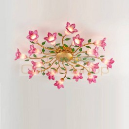 Europe Vintage Creative Flower Light classical Ceiling Lamp Bedroom Living Room ceiling lights Simple Modern Warm Led Lamps